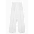 HIGH-WAISTED WIDE-LEG LINEN-BLEND TROUSERS