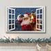 IDEA4WALL Christmas Holiday Celebration Santa Claus Carrying Gifts Coming on Eve from the Window- Wrapped Canvas Photograph Print Canvas | Wayfair