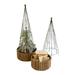 The Holiday Aisle® SET OF TWO METAL TOPIARIES w/ RECYCLED WOOD BASES Wood in Brown | 37.5 H x 14.37 W x 14.37 D in | Wayfair