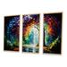 Red Barrel Studio® Big Tree In The Middle Of Forest During Fall II - 3 Piece Print on Canvas Metal in White | 32 H x 48 W x 1 D in | Wayfair