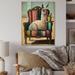 Trinx Ianna Llama Sitting On Lounge Chair In The Dessert - Unframed Print on Wood in Blue/Brown/Green | 20 H x 12 W x 1 D in | Wayfair