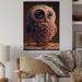 Trinx Cute Knitted Valentine Heart Owl III - Unframed Print on Wood Metal in Blue/Brown/Pink | 32 H x 24 W x 1 D in | Wayfair