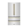 ZLINE 36" Autograph Edition 22.5 cu. ft Freestanding French Door Refrigerator w/ Ice Maker in Fingerprint, in Yellow | Wayfair RFMZ-36-CB