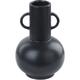 Vase Décoratif Noir en Porcelaine 26 cm Amphore Minimaliste à Petites Anses Perea - Noir
