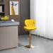 21.65" W Velvet Upholstered 2PC Barstools, Hight Chairs with Tufted Cushion, Gold Metal Base and Footrest