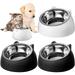 4 Pcs Raised Cat Food Bowls Stainless Steel Cat Bowl Tilted 15Â° Elevated Cat Bowls Non Spill Kitten Puppy Food Bowl Slanted Dog Bowl Elevated Dish for Pets Dog Feeder Feeding Bowl for Cat (6.76oz)