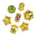 Cusdie Metal DND Dice Set 7 die Metal Polyhedral D&D Dice Set Dragon Theme Dice for DND Dungeons and Dragons TTRPG Role Playing Games