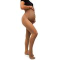 sofsy Blickdichte Schwangerschafts Strumpfhose - Super bequeme Stützstrumpfhose für alle Trimester | 50 DEN Braun Camel 3 - Medium