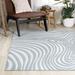 JONATHAN Y Nordby Abstract Groovy Striped Light Blue/Ivory Area Rug