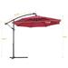 10 FT Solar LED Patio Outdoor Umbrella Hanging Cantilever Umbrella Offset Umbrella Easy Open Adustment with 24 LED Lights - Burgundy