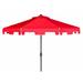SAFAVIEH Zimmerman 11 Market Crank Round Patio Umbrella Red