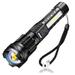 Suzicca Dual Source Flashlight Portable High Brightness Outdoor Telescopic Focusing Adjustable Flashlight USB Rechargeable Night Camping Fishing