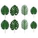 48pcs Artificial Tropical Leaves Hawaii Monstera Lifelike Palm Leaf Beach Forest Monstera DIY Home Decoration Theme Party Plants Leaf(4 Size 12pcs for Each Size)