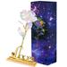 Gold Foil Rose 24K Gold Foil Rose Model Colorful Rose Decorative Flower Model Glowing Rose Gift with Vibration Lamp and Love Letter Base