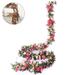 8.2ft Artificial Rose Garland Fake Rose Vine Pink Faux Flower Garland Hanging Flowers Plants for Wedding Home Garden Office Hotel Party Room Wall Craft Art Decoration