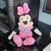 Disney Toys | Disney Singing Minnie Mouse 15" Soft & Plush Euc | Color: Black/Pink | Size: 15" Shoe To Bow