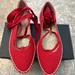 J. Crew Shoes | J.Crew. Canvas Lace Up Pointy Toe Espadrille. Size 7. Vintage Red. New With Box. | Color: Red | Size: 7
