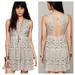 Free People Dresses | Free People Stone Tan Grey Rocco Lace Mini Dress Cut Out Fit & Flare | Color: Tan | Size: 2
