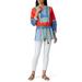 Tory Burch Tops | (B11) Tory Burch Color-Block Poplin Tunic, Size 8 | Color: Blue/Red | Size: 8