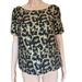 Anthropologie Tops | Anthropologie Hutch Womens Short Sleeved Gold Animal Leopard Print Top Size Xs | Color: Black/Gold | Size: Xs