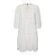VERO MODA Damen Kurzes Crepe Kleid mit Kordel Midi Dress 3/4 Ärmel Sommerkleid Tunika, Farben:Weiß, Größe:XS