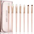 Natural Goat Hair Eye Shadow Brush Set, ENZO KEN Fluffy Blending Eyeshadow Brush Set with Case, Small Nose Contour Brush, Natural Hair Eyeshadow Brushes, Eye Brush, Eyeshadow Blending Brush. Pink,E400