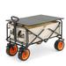 MoNiBloom Foldable All Terrain Beach Wagon Cart Garden Utility Camping w/ Collapsible Table | 39 H x 35 W x 22.5 D in | Wayfair A39-FWC-002-WH-BK