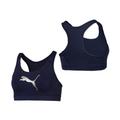 Puma Graphic Logo Mid Impact Navy Blue Womens Sports Bra 516996 05 - Size 8 UK