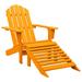 Highland Dunes Wakarusa Adirondack Chair Patio Adirondack Chair w/ Ottoman Solid Wood Fir Wood in Orange | 34.8 H x 27.6 W x 58.1 D in | Wayfair