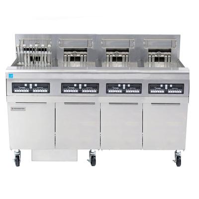 Frymaster FPRE414 208/3 Commercial Electric Fryer - (4) 50 lb Vats, Floor Model, 208v/3ph, Built-in Filtration and CM 3.5 Controls, Stainless Steel