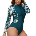 Joau Wetsuit for Womens in Cold Water Long Sleeve Front Zipper Shorty Wetsuit Skin Protection Diving Suit for Aerobics Diving Surfing Swimming