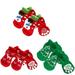 Frcolor 4 Sets of Pet Dog Puppy Cat Non-Slip Cotton Socks with Christmas Pattern Size XL (Christmas Snow Man + Christmas Deer + Christmas Tree)