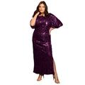 Plus Size Women's Sequin Midi Dress by June+Vie in Dark Berry (Size 10/12)