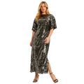 Plus Size Women's Sequin Midi Dress by June+Vie in Grey (Size 14/16)