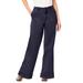 Plus Size Women's Invisible Stretch® Contour High-Waisted Wide-Leg Jean by Denim 24/7 in Indigo Wash (Size 20 W)