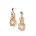 Plus Size Women's Interlocking Drop Earrings by Accessories For All in Gold