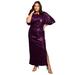 Plus Size Women's Sequin Midi Dress by June+Vie in Dark Berry (Size 18/20)