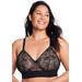 Plus Size Women's Full Figure Plus Size Bramour Gramercy Luxe Lace Bralette Wirefree #7012 Bra by Glamorise in Black (Size 44 F)