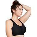 Plus Size Women's Full Figure Plus Size Zip Up Front-Closure Sports Bra Wirefree #9266 Bra by Glamorise in Black (Size 48 F)