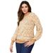 Plus Size Women's Jacquard Pullover Sweater by June+Vie in Camel Dotted Animal (Size 22/24)