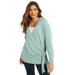Plus Size Women's Touch of Cashmere Wrap-Front Cardigan by June+Vie in Antique Mint (Size 26/28)