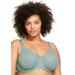 Plus Size Women's Full Figure Plus Size Lace Comfort Wonderwire Bra Underwire #9855 Bra by Glamorise in Jade (Size 48 G)