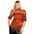 Plus Size Women's Mockneck Lace Top by June+Vie in Copper Lotus Lace (Size 22/24)