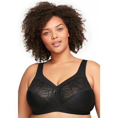 Plus Size Women's Full Figure Plus Size Magiclift Natural Shape Support Bra Wirefree #1010 Bra by Glamorise in Black (Size 46 DD)
