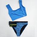 Nike Swim | Nike Party Dots High-Waisted Bikini Bottoms W/ Fanny Pack Crop Top Longline Set | Color: Black/Blue | Size: S