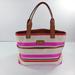 Kate Spade Bags | Kate Spade| Multicolor Oak Island Stripe Leather & Canvas Tote Shoulder Bag | Color: Cream/Pink | Size: Os