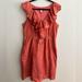 J. Crew Dresses | Jcrew Cotton Silk Ruffle Front Sleeveless Dress - Pockets - Like New Condition | Color: Orange/Pink | Size: 14