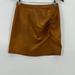 Free People Skirts | Free People Womens Mini Skirt Rumi Ruched Faux Leather Tan Small | Color: Tan | Size: S