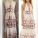 Anthropologie Dresses | Chelsea & Violet Embroidered Halter Lace Up Maxi Dress | Color: Cream | Size: M