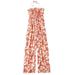 American Eagle Outfitters Pants & Jumpsuits | American Eagle Tropical Print Red Halter Tie Smocked Romper Wide Leg Large New | Color: Red/White | Size: L
